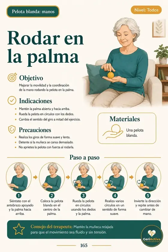IMAGEN: ficha de pelota blanda en la mano