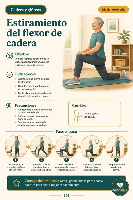IMAGEN: ficha de estiramiento de cadera