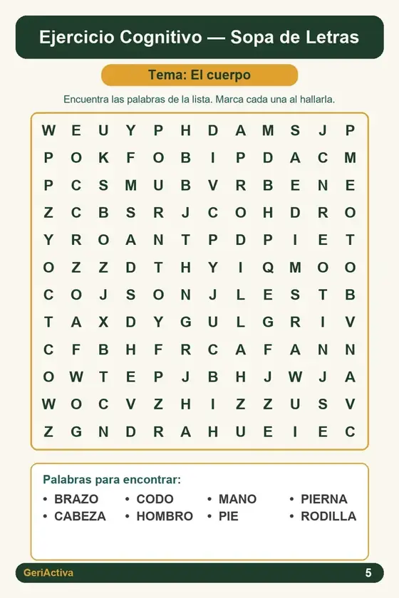 IMAGEN: lámina de sopa de letras
