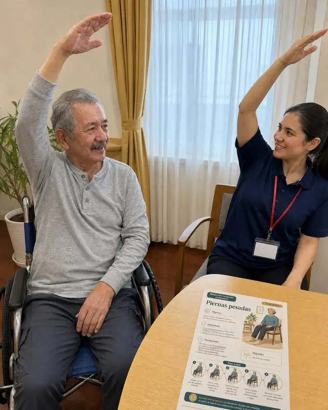 IMAGEN: paciente en silla de ruedas con la terapeuta